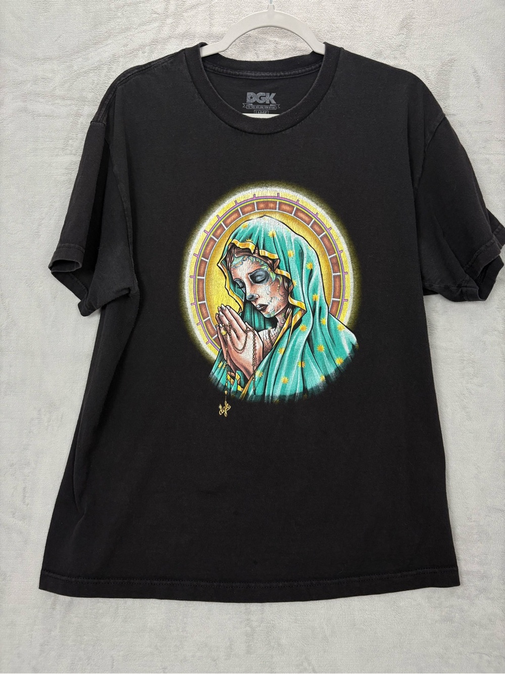 DGK Virgin Mary Graphic Tee Black Size Large